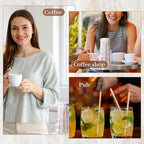 2000 Pcs Individually Wrapped Wooden Coffee Stirrers, Disposable Coffee Stir Sticks Round End Sticks Bulk Wood Stirrers for Cocktail Hot Drinks Restaurant Bar Home Office