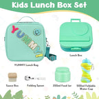 Kids Bento Lunch Box with 12oz Soup Thermo, Kids Leakproof Lunch Food Container with 4 Compartments, Insulated Lunch Bag & Water Cup for Girls Boys to School Travel