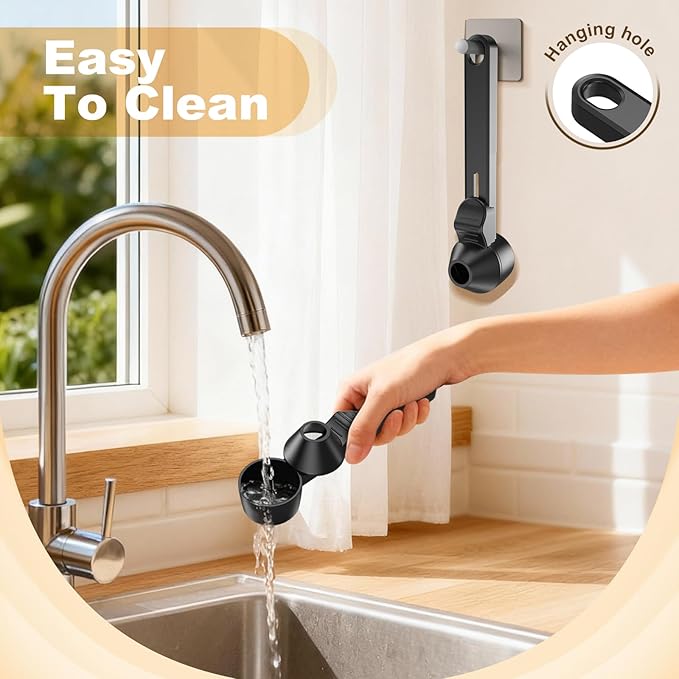 Coffee Scoop & Funnel for Reusable K Cup Refillable Coffee Pods,Mess-Free Measuring Spoon 2 TBSP Capacity for Ground Coffee, Protein Powder & Tea, Funnel Design without Spilling(1, Black)