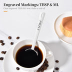 Long Handle Coffee Scoop: 18/8 Stainless Steel 5.98 Inch 2 Tablespoon Metal Measuring Spoon Tbsp Scoop for Coffee Beans, Grounds Coffee, Coffee Powder, Tea, Tall Jars (2Tbsp/30ml)