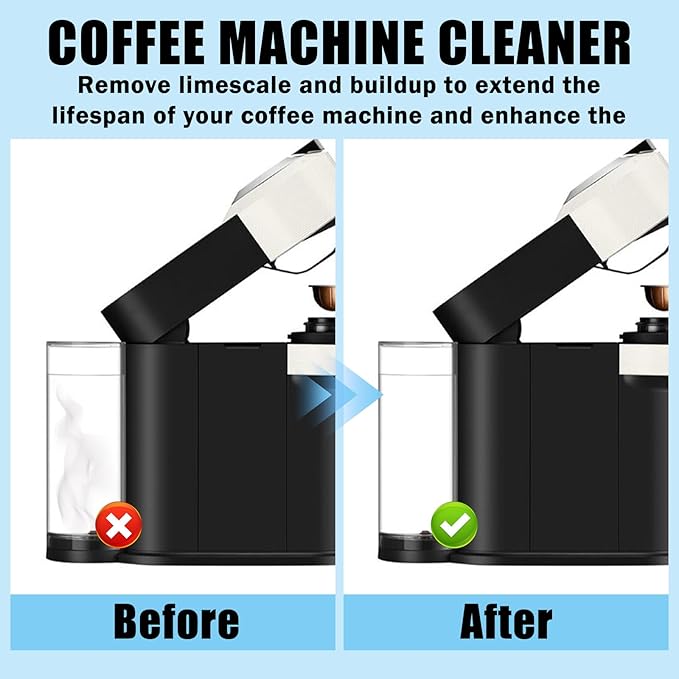 DERDUFT Coffee Machine Cleaner Descaler Tablets 24 Pack, Coffee Maker Cleane, for Espresso Machine Cleaning Tabs, Descaling Solution for Coffee Pot Maker