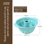Thickened Silicone Bundt Cake Pan and Moldes Para Gelatinas, Heavy Duty Mousse Cake Rotundity Spiral Pattern Mold for Baking, BPA Free, Mint Green (Round: φ9in / 1 Pcs)