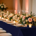 Fitable 8 Pack Rectangle Tablecloths: Stain Resistant Wrinkle Free Circle Table Clothes, Washable Reusable Polyester Table Covers for Wedding Party Birthday Banquet Reception(Navy, 60x102 Inch)