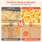 Beelicious 5.8QT Large Air Fryer, 12-in-1 Digital Airfryer with Clear Window, 40+ Recipes, Flavor-Lock Tech, Shake Reminder, Compact, Quiet, Dishwasher Safe, Nonstick, Fit for Family of 2-5, Black