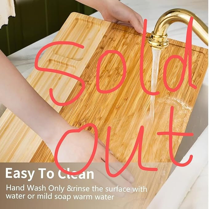 Bamboo Cutting Board Wooden Cutting Boards for Kitchen Non Slip Chopping board with Deep Juice Grooves 03
