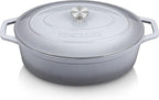 vancasso Enameled Cast Iron Dutch Oven, 9.3 Quart Dutch Oven Pot with Lid, Oval Dutch Oven Cast Iron Pot with Non Stick Enamel Coating for Bread Baking