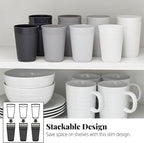 US Acrylic Newport 10 ounce Unbreakable Plastic Stackable Juice Tumblers in Grey Stone | Set of 12 Drinking Cups | Reusable, BPA-free, Made in the USA, Top-rack Dishwasher and Microwave Safe