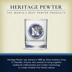 Heritage Pewter Memphis Double Old Fashion | Double Rocks Glass 14 OZ for Liquor | Expertly Crafted Pewter Glass