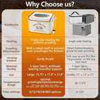 Folding Bread Proofing Box with Temp Control(50-122℉) & 48H Timer, Dough Proofer with Metal Rack, Proofing Box for Sourdough, Bread Baking, Pizza, Yogurt, Kombucha, Space-Saving & Easy to Use