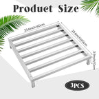2 Pack Dunnage Rack 23. 6" Long x 23. 6 Wide, 3. 9" Height Stainless Steel Dunnage Rack 1000+ Pound Capacity Storage Commercial Food Service Storage in Restaurant Kitchens Shop(Detachable)