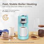 CHULUX Classic Single Serve Coffee Maker for K Cup, One Button Easy Coffee Machine for Office, RV, Travel and Dorm, Cyan