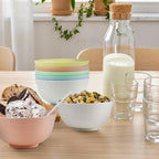 10oz Wheat Straw Bowls Set of 6, Unbreakable Ice Cream Bowl Sets for Kids, Snack Bowls Dishwasher and Microwave Safe