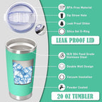 20 oz Tumbler Coffee Tavel Tumblers Bulk with Lid Stainless Steel Double Wall Vacuum Insulated Mug Powder Coated Cups fit Car Cupholder for Hot and Cold - Light Blue, 12Pack