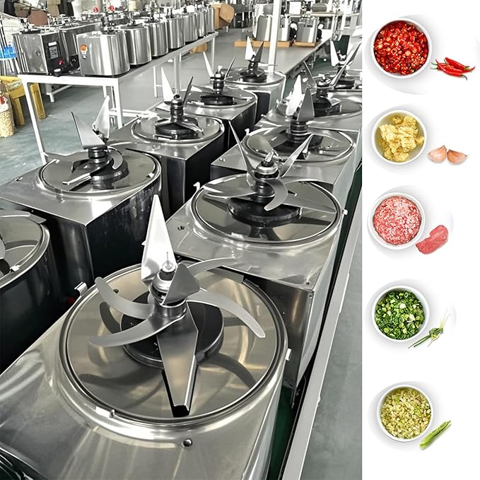 Electric Vegetable Meat Chopper, Commercial Food Processor Professional Meat Grinder 110V 550W 120Kg/H Fully Stainless-Steel Body Carbon Steel Blades