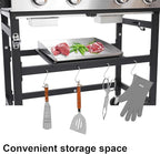 2 in 1 Propane Griddle Grill Combo 38200 BTU, 4-Burner Propane Gas BBQ Grill with 2 Foldable Side Table for Outdoor Cooking Camping Patio Backyard (propane+griddle)