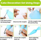 Suuker 9 Pieces Ruffle Piping Tips Set, Stainless Steel Vintage Cake Piping Tips Pleated Skirt Piping Nozzles Set, Cake Decorating Tips for Cake Cupcakes Cookies