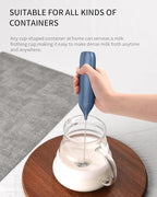 CIRCLE JOY Rechargeable Milk Frother Handheld with Stand, Coffee Frother Wand Drink Mixer with Dual Spring Whisk for Coffee, Cappuccino, Lattes, Frappe, Matcha and Hot Chocolate, Blue