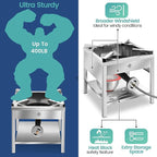 ARC 64QT Stainless Steel Seafood Boil Pot with 200,000BTU Propane Burner, w/Basket for Outdoor Deep Fryer, Large Cooking Pot for Turkey Fryer, Crab, Crawfish, Shrimp, Lobster Boiling Stock Pot