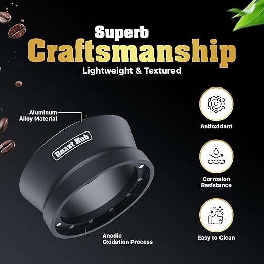 51mm Magnetic Dosing Funnel for Portafilter Espresso Machine ~ High Strength 12 Magnet Design ~ Fits Most Express Coffee Machines ~ Home Barista Espresso Portafilter Adapter ~ UK Brand