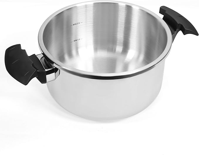 Barton Pressure Cooker Stovetop Turbo 8 Quart with Easy-Lock Lid 18/8-Stainless Steel 8QT, Recipe Book Fast Cooking Stove