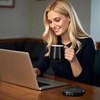 Coffee Mug Warmer & You are Awesome Mug Set, Electric Cup Warmer with Auto Shut Off, 4 Temperature Setting Smart Beverage Warmer, 8-Hours Auto Shut Off (Simple Pure Black Mug)