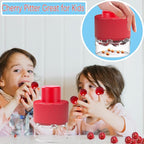 Cherry Pitter Portable Cherry Core Remover with 7 Individual Holes,Multi-Function Fruit Pit Remover for Cherry Jam (Wine Red)