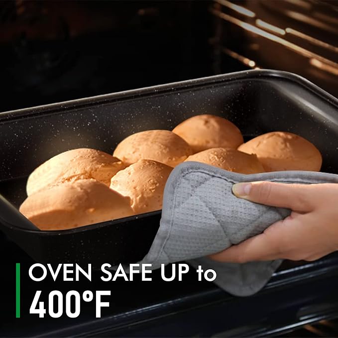 MAISON ARTS 17 Piece Pots and Pans Set Non Stick, Kitchen Cookware Sets with Nonstick Granite Stone Coating, Suitable for Induction Cooktops, Black