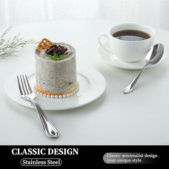 30 Pieces Silverware Set for 6,Stainless Steel Flatware Set,Heavy Duty and Modern Design Cutlery Set,18/0 Rust-Proof Utensils with Forks & Spoons,Mirror Polished Dishwasher Safe