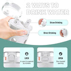 MUKOKO 32 oz Glass Tumbler with Straw,Glass Water Bottles with Time Marker,Iced Coffee Cup with Silicone Sleeve,Motivational Drinking Bottles,Leakproof-White