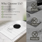 Hopegiver Stone Drying Mat for Kitchen Counter, 15.75"x11.81" Foldable Quick Dry Stone Mat Kitchen, Diatomaceous Earth Absorbent Dish Drying Mat for Countertop Sink Bathroom, White with Sanding Block