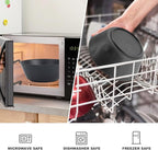 36 oz Large Cereal Bowls Set of 6, Alternative to Plastic Popcorn Bowls Reusable, Unbreakable Wheat Straw Bowls, Microwave Safe Large Cereal Bowl for Kitchen, Serving, Camping(Black)