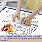 32x24" Silicone Pastry Mat for Rolling Dough Non Slip Non Stick Silicone Mats for Kitchen Counter Blue