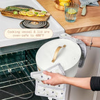 Beautiful 10-in-1 6-Quart Electric Multi-Cooker with Ceramic Coated Pot, Oven Safe to 400°F, Easy Cleanup & Multi-Function Cooking, by Drew Barrymore (White Icing)