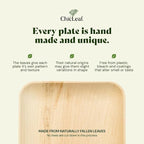 Chic Leaf Compostable & Biodegradable Palm Leaf Disposable Bamboo Plates - Disposable Party Plates for Appetizers - Party Supplies (4'' - 50 Pack)