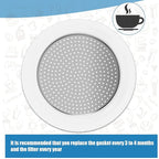 6 Pieces Moka Pot Replacement Cup Gasket with 2 Pcs Stainless Filter Silicone Moka Express Replacement Seals Funnel Kits Compatible Espresso Coffee Maker Parts(2-cup)