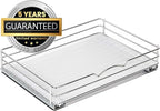 Pull Out Cabinet Organizer for Spices, Cans - Heavy Duty with Lifetime Limited Warranty- Pull Out Spice Rack- Cabinet Pull Out Shelf for Cans,Dishes, Etc, 14-3/8"Wx 10-1/2"D x 2-3/4” H, Chrome