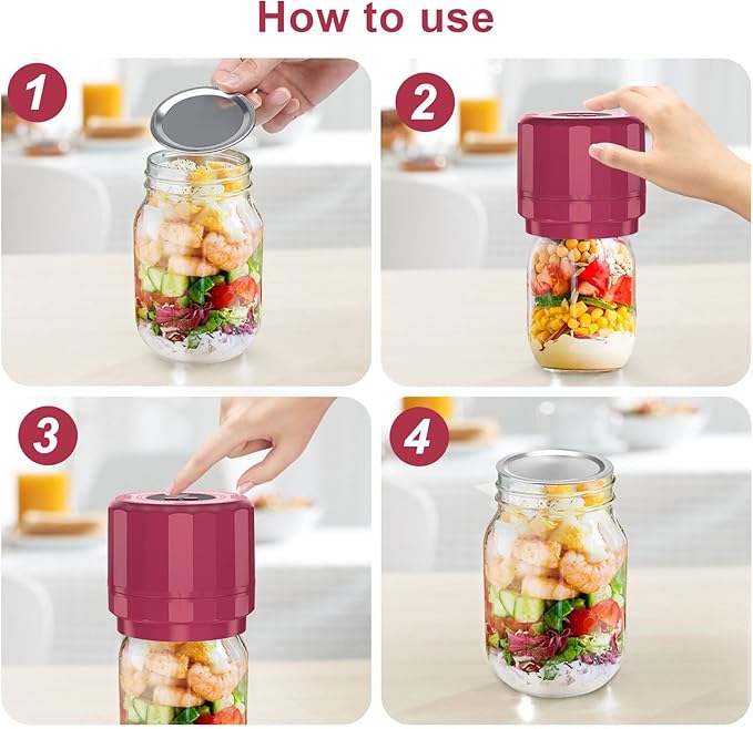 M11 Mason Jar Vacuum Sealer - Electric Mason Jar Vacuum Sealer Kit with Wide and Regular Mouth Mason Lids, Jar Vacuum Sealer for Canning Jars, Vacuum Sealing Machine for Food Storage