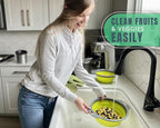 Ultimate Kitchen Strainers Set of 2 - Collapsible Silicone Colanders For Easy Storage by Comfify - Use with Pasta & Veggies or as a Fruit or Berry Bowl with Strainer - Irreplaceable for Campers -Green