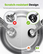 6-in-1 Immersion Blender, 1000W Hand Blender with 20 Speeds, Scratch-Resistant Stick Mixer with Whisk, Chopper, Beaker, Egg Beaters & Dough Hooks – Heavy Duty Hand Mixer, Black