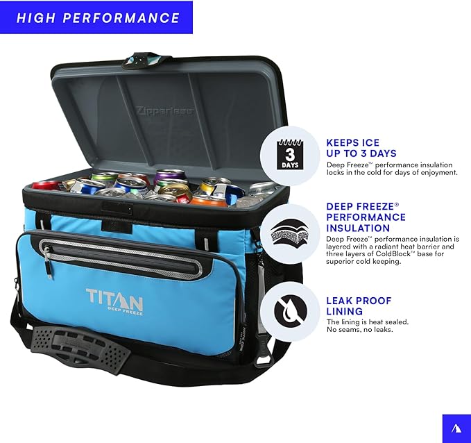 Titan by Arctic Zone 30 Can Zipperless Soft Cooler with HardBody Liner