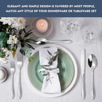 Silverware Set for 8, 40-Piece Flatware Set Include Spoons And Forks Set, Stainless Steel Cutlery Set with Line Pattern, Mirror Polished, Dishwasher Safe.