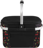 ALLCAMP Insulated Cooler Bag Portable Collapsible Picnic Basket Cooler with Sewn in Frame (Medium Cherry Pattern)