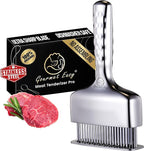 Meat Tenderizer Tool – Hassle Free Extra Long Handle, Rustproof One-Piece Meat Tenderizer Mallet & Hammer, Stainless Steel Blade Needle, Steak Cooking Accessories, No Assembly Needed, 5-Year Warranty