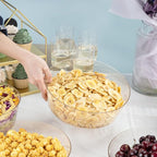 Hioasis 8 Pack Plastic Serving Bowls 128oz Gold Glitter Plastic Bowls Heavy Duty Disposable Serving Bowls for Party Snack & Salad & Candy & Bar Buffet