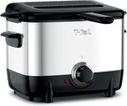 T-fal Mini Deep Fryer, Stainless Steel Deep Fryer with Basket, 1 Liter, Versatile Temperature Control, 900 Watts, Temperature Control, Easy to Clean, Black
