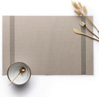 PIGCHCY Placemats Set of 4, Luxurious Elegant Placemats Non-Slip Washable Durable Table Mats for Home/Dining Room Decoration (Light Brown,18 X 12 inches)