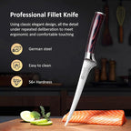 PAUDIN Fillet Knife 7 Inch, Professional Filet Knife for Fish with Sheath, Razor Sharp Boning Knives for Meat Cutting with Ergonomic Pakkawood Handle, Gift Box