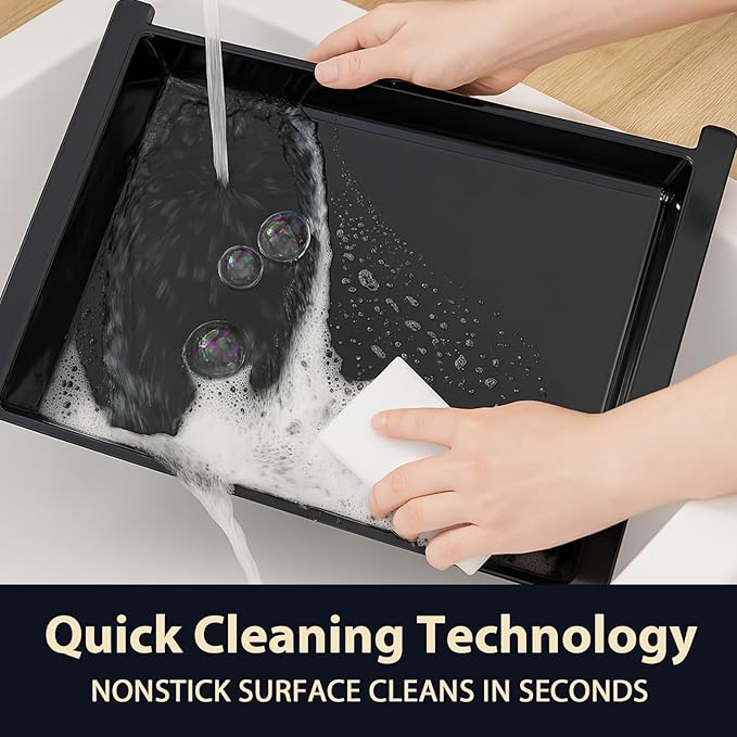 Utheer Nano-Ceramic Half Griddle for Ninja FlexFlame PG300,Professional-Grade Nonstick Half-Size Griddle Plate with Grease Drain,Rust-Resistant,BBQ Breakfast & Camping,Fit Ninja FlexFlame XSKHLFGRIDLE