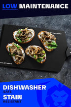 Dalstrong Cutting & Serving Board-Giftable Black Wood-Fibre Cutting Board-Non-Slip-The Infinity Series-G10 Handle-Obsidian Black-Large Size (10" x 16")