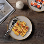 Ceramic Dinner Plates Set of 6,8.5 Inch Reactive Glaze Light Weight Porcelain Salad Plates,Modern Dinnerware Dish Set for Kitchen, Microwave, Dishwasher Safe, Scratch Resistant,Vanilla Grey